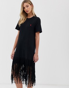 Платье-футболка с бахромой Polo Ralph Lauren - Черный