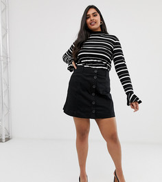 Черная джинсовая мини-юбка Oasis Curve - Черный