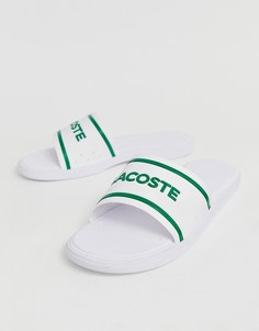 Бело-зеленые шлепанцы Lacoste L30 - Белый