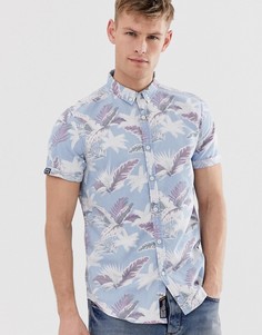 Приталенная рубашка с короткими рукавами Superdry Miami - Синий