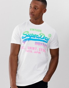 Футболка с логотипом в винтажном стиле Superdry - Белый