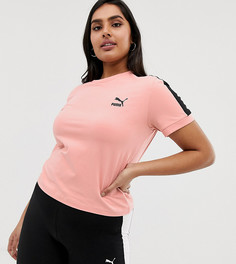 Обтягивающая футболка персикового цвета Puma PLUS - Classics T7 - Розовый