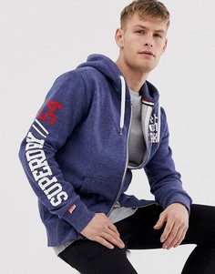 Спортивная куртка на молнии с капюшоном Superdry - Синий