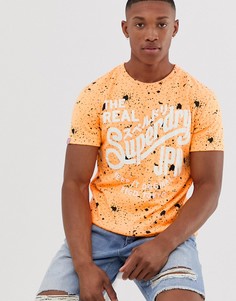 Футболка с принтом брызг краски Superdry - Серый