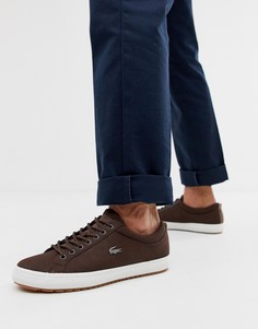 Коричневые кожаные кроссовки Lacoste - Коричневый