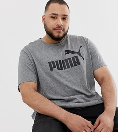 Серая футболка с крупным логотипом Puma PLUS Essentials - Серый