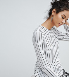 Блузка в полоску с двойной оборкой Miss Selfridge - Мульти