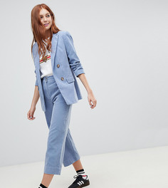 Укороченные вельветовые брюки New Look - Синий