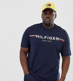 Темно-синяя футболка с логотипом на груди Tommy Hilfiger Big & Tall - Темно-синий
