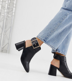 Черные ботильоны на каблуке с пряжкой River Island - Черный