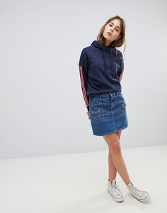 Джинсовая юбка с карманом в стиле милитари Superdry - Синий