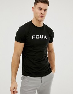 Футболка с логотипом FCUK на груди French Connection - Черный