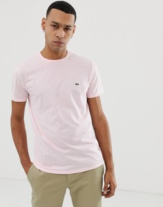 Розовая футболка с круглым вырезом и логотипом Lacoste - Розовый