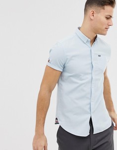 Голубая рубашка в полоску с короткими рукавами Superdry - Синий