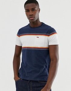 Синяя футболка в полоску с логотипом Superdry - Синий