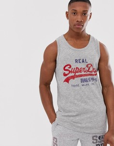 Майка с логотипом Superdry vintage - Серый