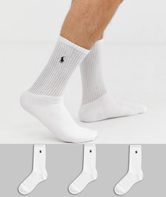 Набор из 3 пар белых спортивных носков Polo Ralph Lauren - Белый