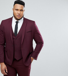 Бордовый приталенный пиджак ASOS DESIGN Plus - Красный