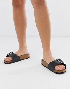 Кожаные сандалии с большой пряжкой Birkenstock - Madrid - Черный