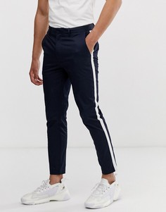 Темно-синие брюки скинни с полосками по бокам River Island - Темно-синий