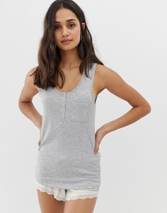 Пижамная майка с кружевной отделкой Superdry - Серый