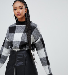 Джемпер в клетку с начесом Bershka - Черный
