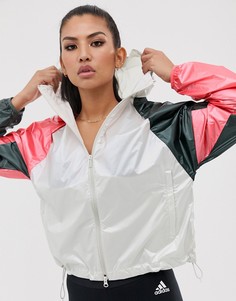 Спортивная куртка в стиле колор блок adidas - Белый