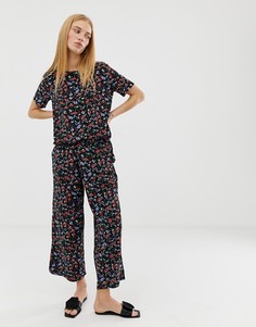 Укороченные брюки с цветочным принтом b.Young - Мульти
