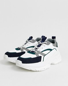 Белые кроссовки с контрастными вставками и толстой подошвой ASOS DESIGN - Белый