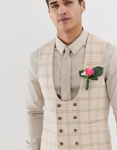 Кремовый супероблегающий жилет с добавлением шерсти ASOS DESIGN - Бежевый