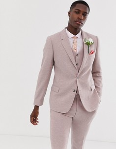 Розовый приталенный пиджак с шевронным узором ASOS DESIGN wedding - Серый