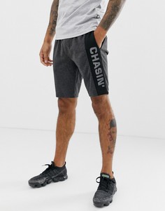 Темно-серые трикотажные шорты с логотипом Chasin Jogger S.Rida - Серый