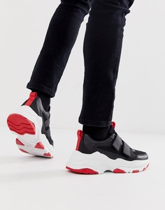 Черные кроссовки на толстой подошве с ремешками ASOS DESIGN - Черный