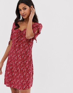 Чайное платье с цветочным принтом в винтажном стиле Vila - Мульти