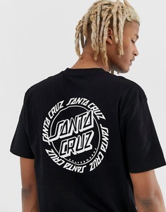 Черная футболка с принтом Santa Cruz - Черный