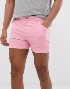 Розовые джинсовые шорты ASOS DESIGN - Розовый