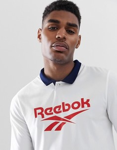 Белое поло в стиле регби с логотипом в винтажном стиле Reebok - Белый