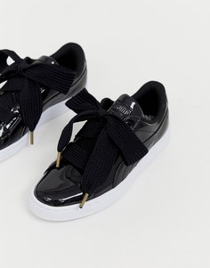 Черные лакированные кроссовки Puma - Черный