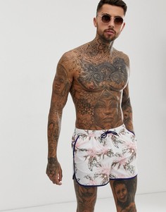 Белые шорты для плавания с цветочным принтом ASOS DESIGN - Белый