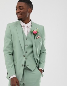 Светло-зеленый зауженный пиджак ASOS DESIGN wedding - Зеленый