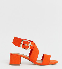 Оранжевые сандалии на блочном каблуке для широкой стопы ASOS DESIGN - Красный