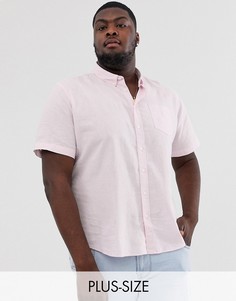 Льняная рубашка с короткими рукавами French Connection Plus - Розовый