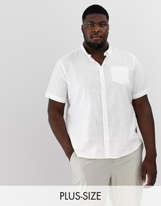 Льняная рубашка с короткими рукавами French Connection Plus - Белый