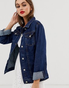 Темная удлиненная джинсовая куртка Brave Soul fielding - Синий