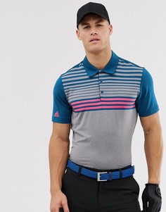 Синее поло с 3 полосками Adidas Golf - Ultimate 365 - Синий