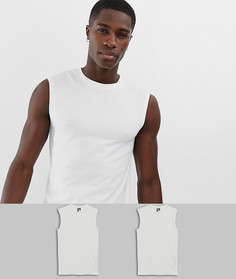 2 обтягивающих майки из органического хлопка ASOS DESIGN - НАБОР СО СКИДКОЙ - Мульти