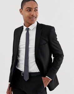 Черный приталенный пиджак Burton Menswear - Черный