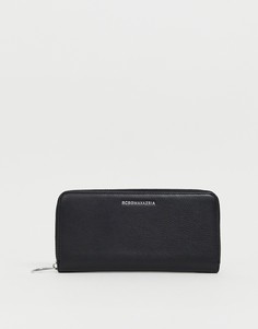 Кожаный кошелек на молнии BCBGMAXAZRIA - Черный