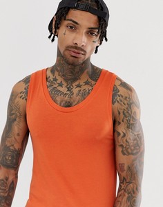 Обтягивающая эластичная майка оранжевого цвета из органического хлопка ASOS DESIGN - Оранжевый