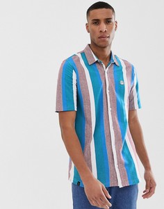 Рубашка в полоску с короткими рукавами Le Breve - Синий